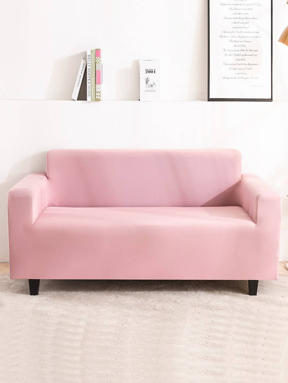Stretchable All-Season Sofa Cover, With Anti-Slip Fixing Rod, Modern Solid Color Design, Machine Washable - Fits 1-4 Seater Sofas, Stain And Dust Resistant