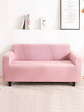 Stretchable All-Season Sofa Cover, With Anti-Slip Fixing Rod, Modern Solid Color Design, Machine Washable - Fits 1-4 Seater Sofas, Stain And Dust Resistant