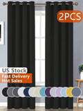 Estelar Textiler 2pcs Yellow Thermal Blackout Curtains, Soundproof Window Curtains, Suitable For Balcony Door