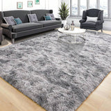 Soft Shag Rugs For Bedroom, Grey Fluffy Shaggy Rugs For Living Room, Luxury Modern Plush Carpet Girls Boys Room Dorm Indoor Home Decor, Upgrade Non-Slip