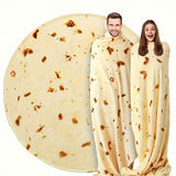 Soft Flannel Mexican Burrito Blanket - Cozy, Warm And Comfortable Food Themed Throw Suitable For Sofa, Bed, Travel And Picnic - Machine Washable, Multipurpose Plush Throw, Perfect Gift Idea